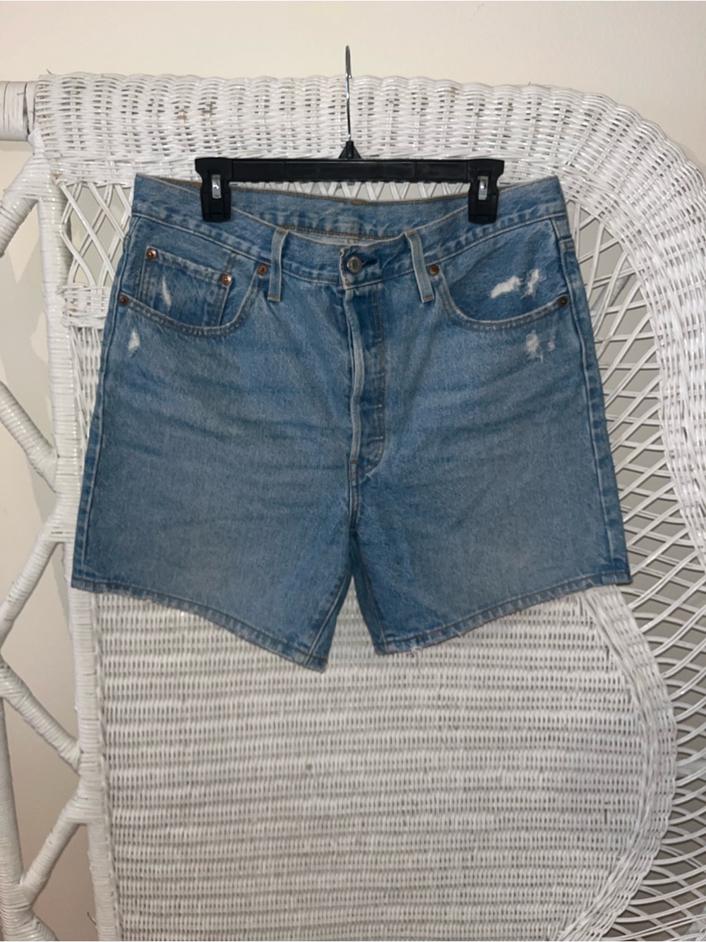 Levi's Medium Blue High-Rise Denim Shorts